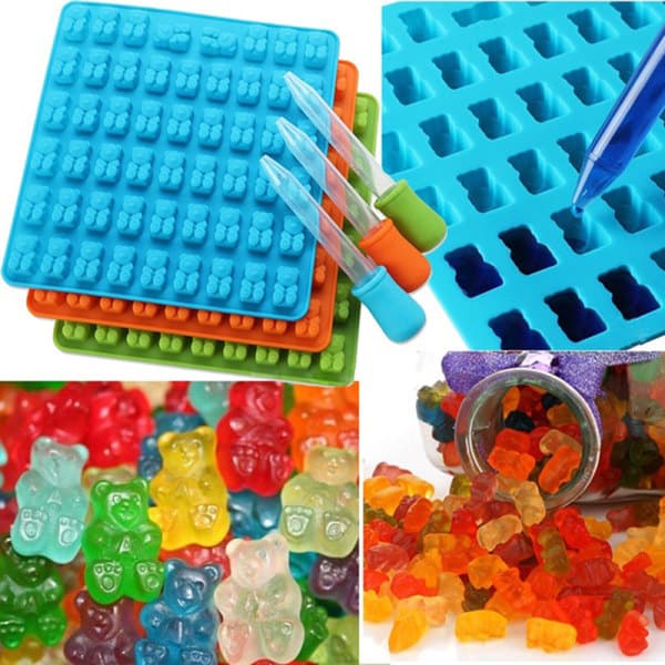 IC 53-cell Jelly Form Cavity Silikon Gummy Bear Chokladform Kan Blå