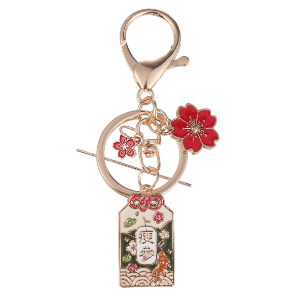 1. bedårande nyckelhænge hänge väska nyckelring Japansk stil väska hænge Cherry blossoms IC