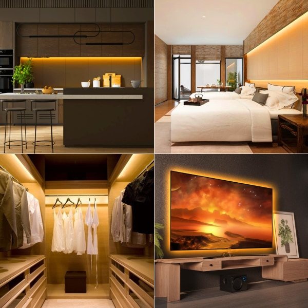 USB LED TV-bakgrundsbelysning, 400LED Varmvit 3000K Dimbar LED-remsa 5V, CRI90+ COB LED-remsa LED-remsa Ljuskedja 1M 1M