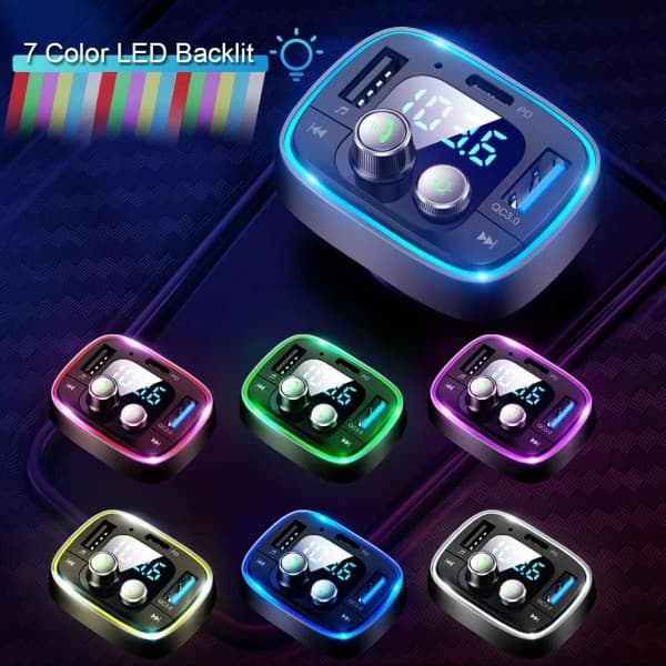 IC Bil Bluetooth FM-sender, radiolydspiller, handsfree-samtaler og musikkmottaker