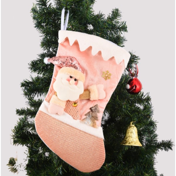 IC Ny julstrumpa julgransprydnader hänge hänge barn Julklapp Julgodispåse (gubbe),
