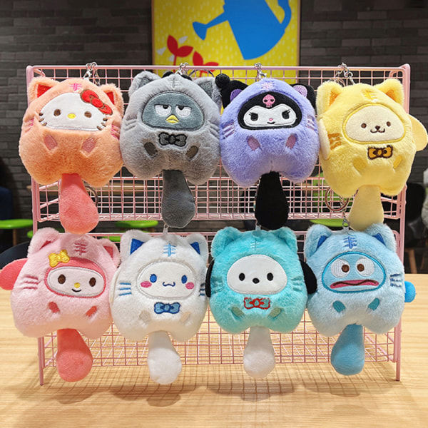 IC Sanrio Kuromi Plysjdyr Nøkkelring Liten Tiger Kuromi Melody Blå 15cm