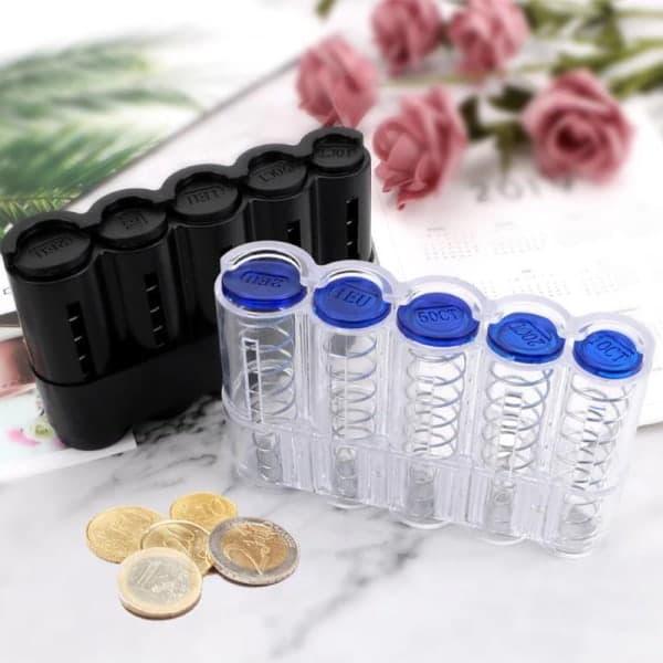 IC Creative Storage Mønter Håndtaske Opbevaringsboks Euro Møntdispenser Ho Sort