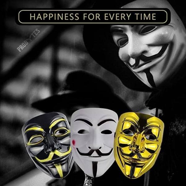 IC Halloween Vendetta Mask, Maskerad Mask Unisex Vuxna Fest Tillbehör Cosplay Silver