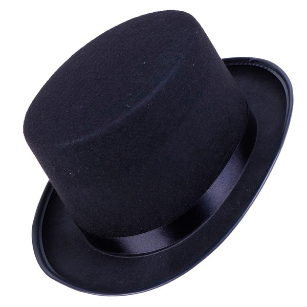 Svart hög hatt för magikerkostym, smoking, hattmakare, bröllop, Kristus A1
