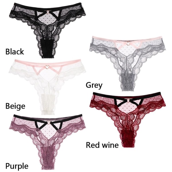 G-string Alusukat Seksikäs Alusvaatteet Pitsi-alushousut WINE RED M