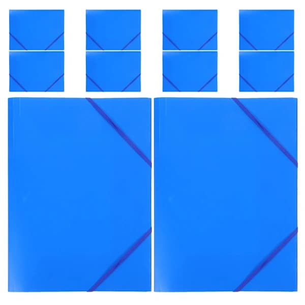 10 stk. elastisk snor-mappe kontor filorganisator A4 plast dokumentholder 1x 1x