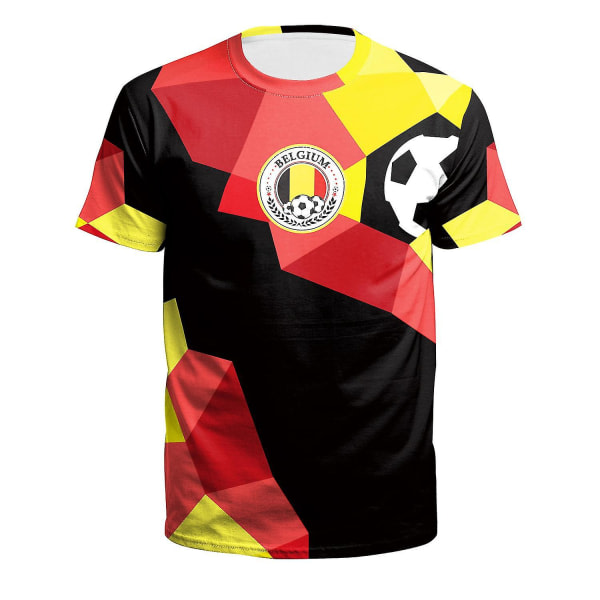 IC 2022 Qatar World Cup Belgiska landslagströjan Fans Fotboll Fritid Sportkläder Style 1 3XL