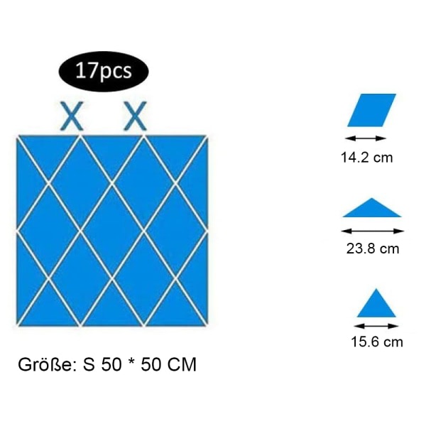 IC Selvklæbende væg Spejlplader Selvklæbende Spejl 50x50cm 17