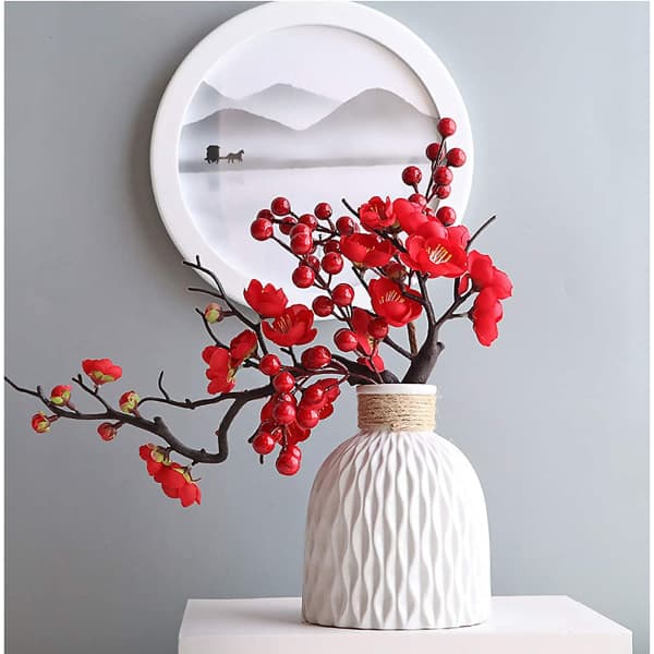 IC Vase, plastvase, moderne geometrisk vase (hvit) Hvit