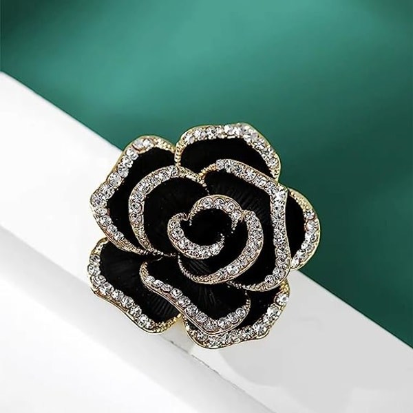 IC Rosformad broche til kvinder, morsdagsgaver, legeringsbroche, elegant broche, smuk broche Rose Flower Strassindsats, Br