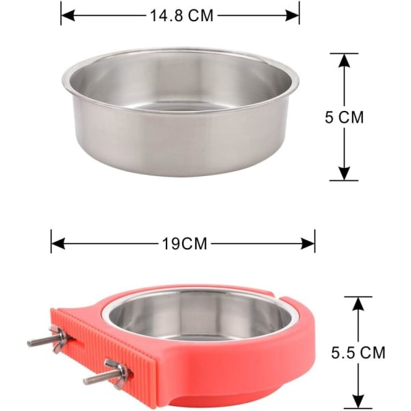 IC Hundlåda Avtagbar skål hängande skål i rostfritt stål Husdjursbu