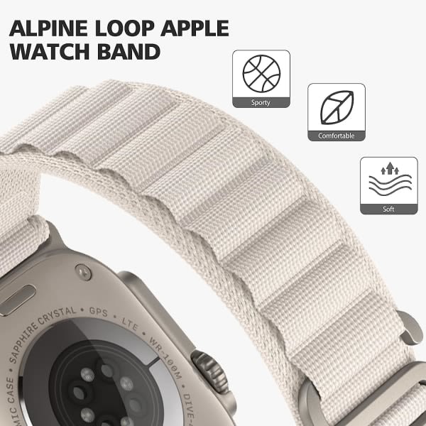 IC Kompatibel for Apple Watch Band Ultra 49mm 45mm 44mm 42mm 41mm 40mm 38mm, Robust Nylon SportsiWatch Series 8/7/6/5/4/3/2/1/SE/Ultra kvinner Menn