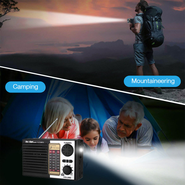 Solar Bärbar FM/AM SW Radio Digital Bluetooth højtalare MP3-afspiller Opladningsbar