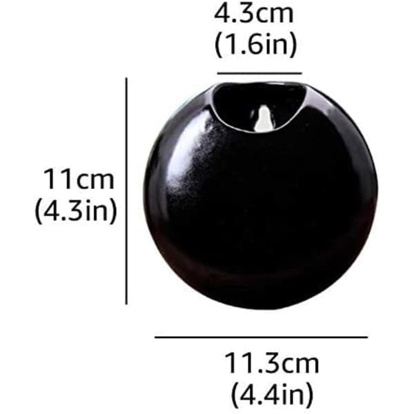 IC Set med 2 mini vita/svarta keramiska blomkrukor