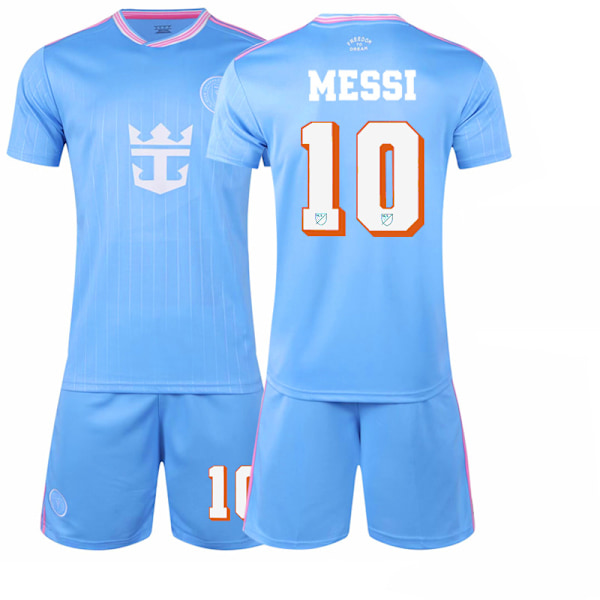 Blå drakt Major League Soccer Club Jersey Ny Miami II Bortedrakt Nr. 10 Messi Fotballdrakt Size 10 socks #16