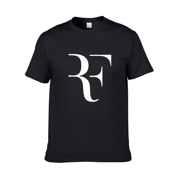 IC Federer Tennis T-shirt med korta ärmar i bomull, rund hals, storlek L
