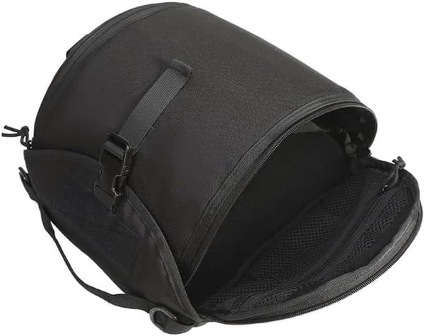 Hjelmopbevaringstaske, Polstret Polyester Med Skum- Og Fleecelining, Netlommer, Til Udendørs Transport, Sort Camouflage, 32x23x15cm