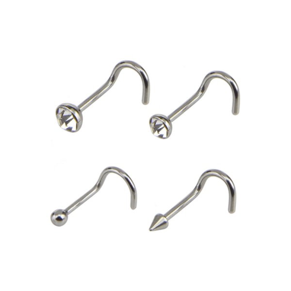 IC 14 st/ Sett Strass Nose Studs Hoop C Form Ring Ben Bar Pin