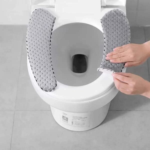1 Pair Thick Soft Warm Toilet Seat Covers with Padding, Non-Slip, ZQKLA