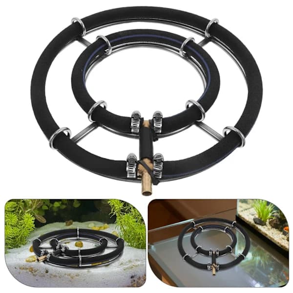Akvarium Rund Luftbubbla Diffusor Ring Fisk Tank Leksak Sten 1x 1x