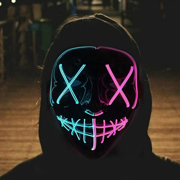 AvviKro Halloween Mask LED-upplyst Mask Scare Mask för Festival Cosplay Halloween Kostym Kostymfest Karnevalpresenter