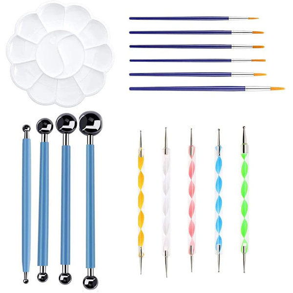 16 kpl / sarja Mandala Dotting Tool -maalauskivi taidekynä