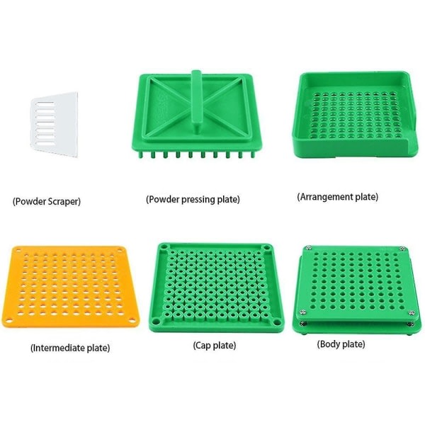 Kapselfyllningsbricka 00#100 Hål Kapselfyllare Kapselfyllningsmaskin Kapselfyllare med skrapa - Perfekt