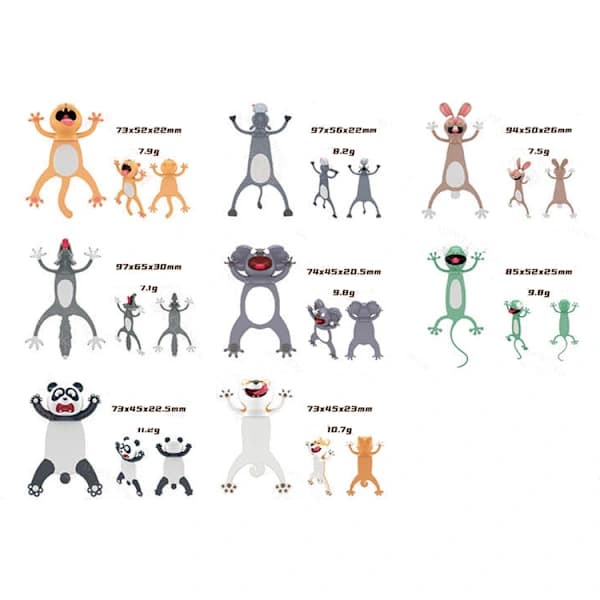 Funny 3D Cartoon Bookmarks Animal Reading Bookmarks for Students