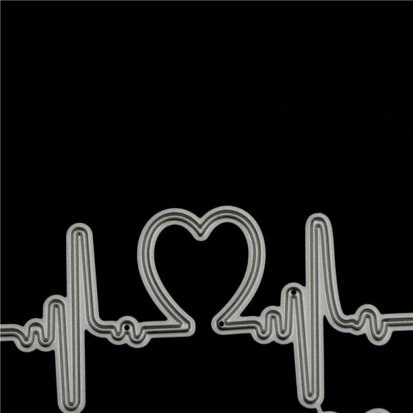 IC Vivid Love Heart EKG Hjerterytme Tryk Dør DIY Scrapbog