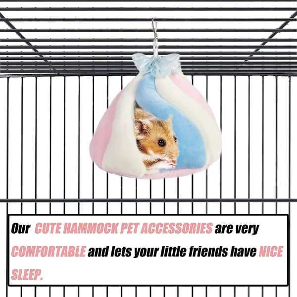 IC Hamsterin lämmin sänky, pieni eläin Hamsteri puuvilla nukkumispesä Plush-koti piiloutuu riippuvaan häkkiin lelu