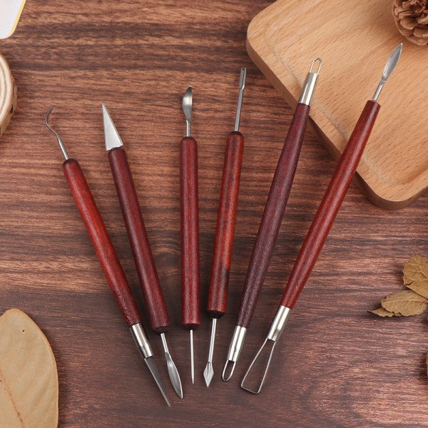 IC 6-pack Lera Skulptur Set Kit Vax Lera Carving Verktyg