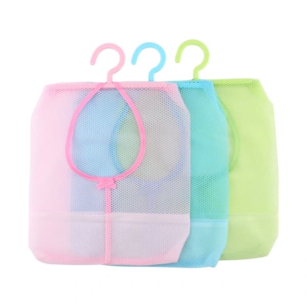 Storage Net with Clothespin Hanger for Kitchen and Bathroom Organization