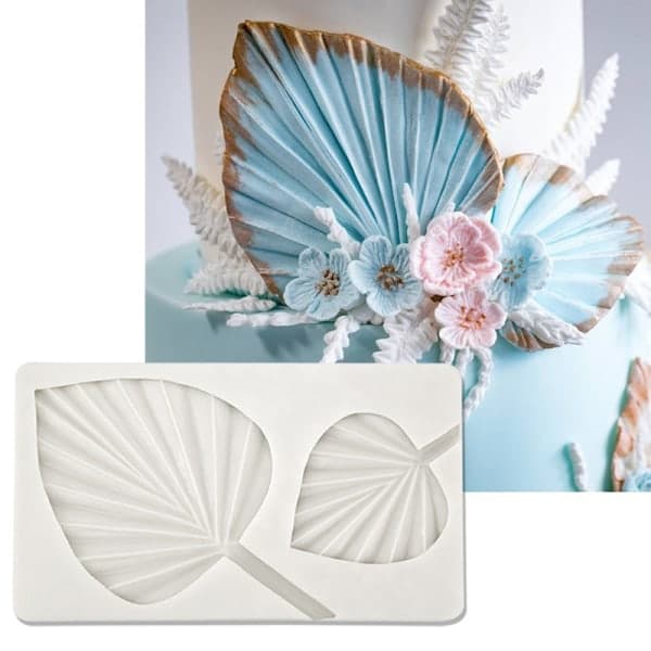 IC Palm Leaf Silikon Sugarcraft Form Resin Verktøy Cupcake Baking Mo