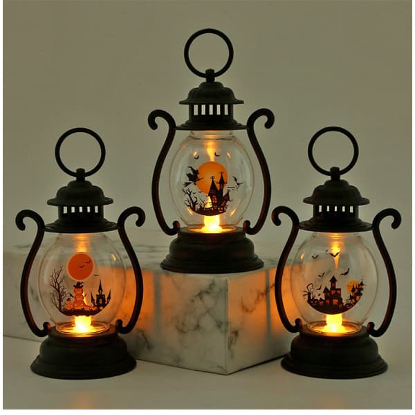IC Halloween Dekorasjon Retro LED Lykt Dekor Tilbehør