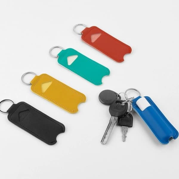 Leather Case Lip Balm Holder Keychain Holder Lipstick Keychain Bag Red Red