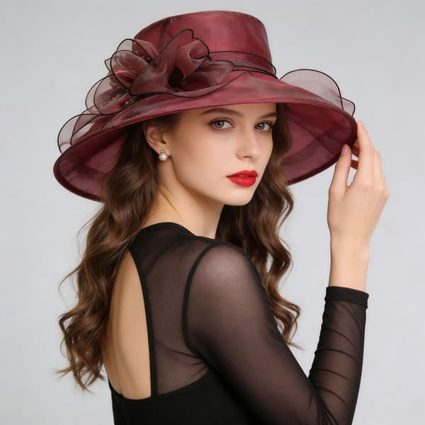 Damesommer Solhat, Tynd Mesh Hat i Fransk Stil, Bred Skygge, Åndbar Mesh Hat - Hvid White