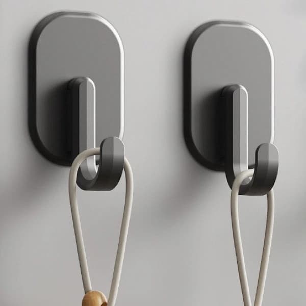 3-pack magnetkrokar multifunktionella ABS väggkrokar för kylskåp, grill och säker hemförvaring svart 3,8 x 3,2 x 6,5 cm