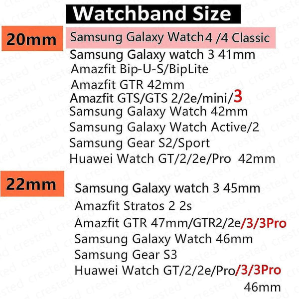 Nylon til Samsung Galaxy Watch 4/classic/46mm/active 2/gear S3 Justerbar elastisk armbånd Sort 22mm