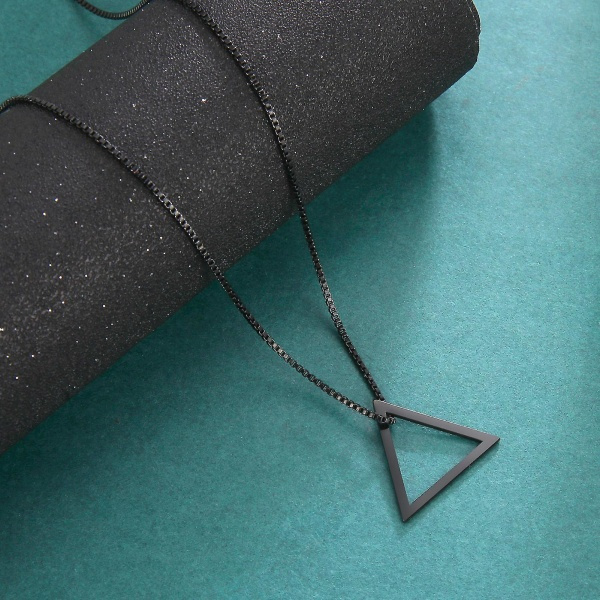 My Shape Punk Trekant Halskæde til Mænd Dreng Geometrisk Firkant Rustfrit Stål Halskæde Mode Mænd Smykker Streetwear Trekant og Firkant