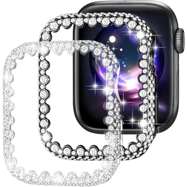 2-pack fodral kompatibel med Apple Watch Case 40 mm för kvinnor, Bling IC