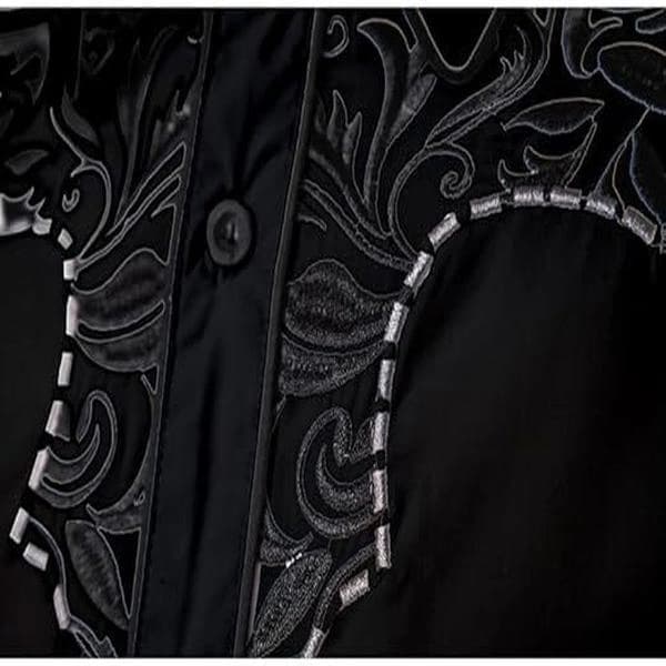 Western Cowboy Skjorte Til Mænd Mode Slim Fit Design Sort 2 Sort 2 Black 2 S Black 2 S