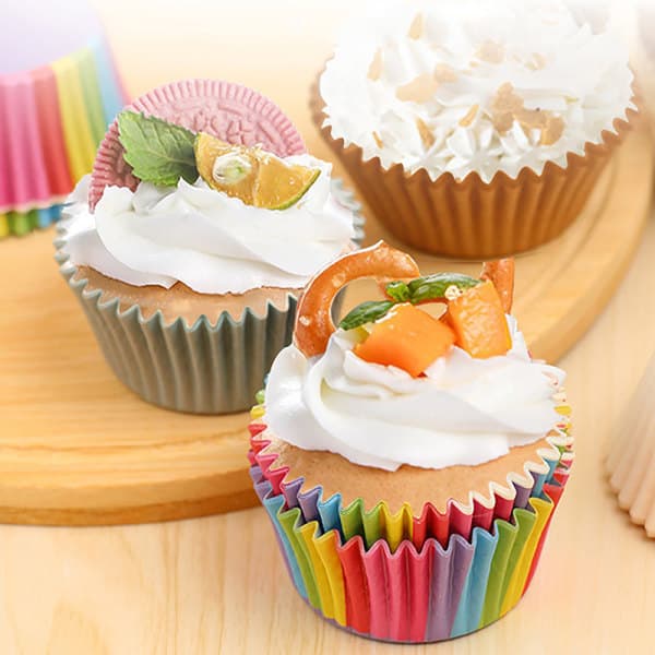 IC 500/100 stk Cupcake Papirforinger Kop Beholder Bricka Form B 500 STK