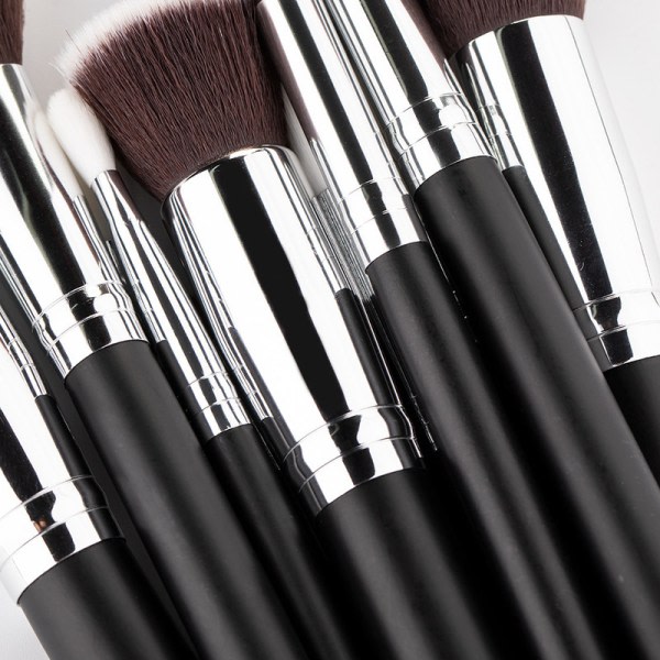 Resesminkborstar set 15 st Makeupborsteset med påse Kabuki Foundation Blending Blush Eyeliner