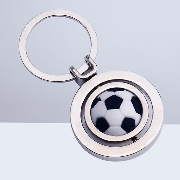 Roterande fotbollsnyckelring Metall Charm Cool Väska Dekor Nyckelhållare Keyfob Creative Gift Car Avaimenperä IC