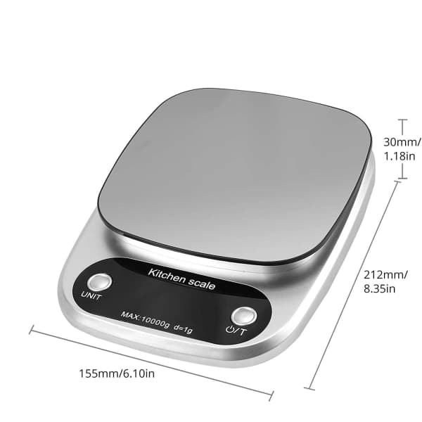 IC Digital Kökssvåg 10KG, med stor LCD-skärm