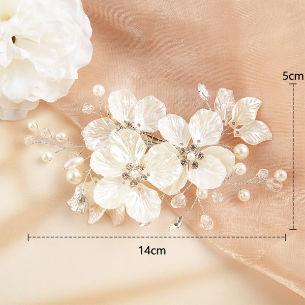 Bridal Crystal Pearl Flower Hårklämma Blommigt Barrette-hår one size