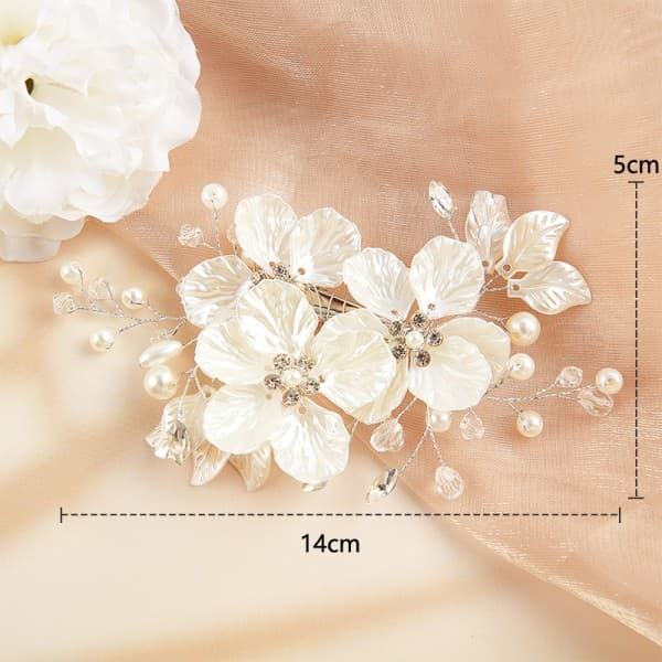 Bryllupskrystallperleblomst Hårklemme Blomsterbarrette-hår one size