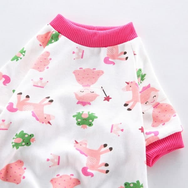 IC Husdyrkostumer Hundpyjamas Blød Bomuldsskjorte PJS, Rosa SY48 Enhjørninger