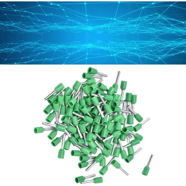 1000 st Isolerade Elektriska Stift Krympterminaler 16 AWG Kabelände Anslutningskit E1510 Grön, DUBUNS